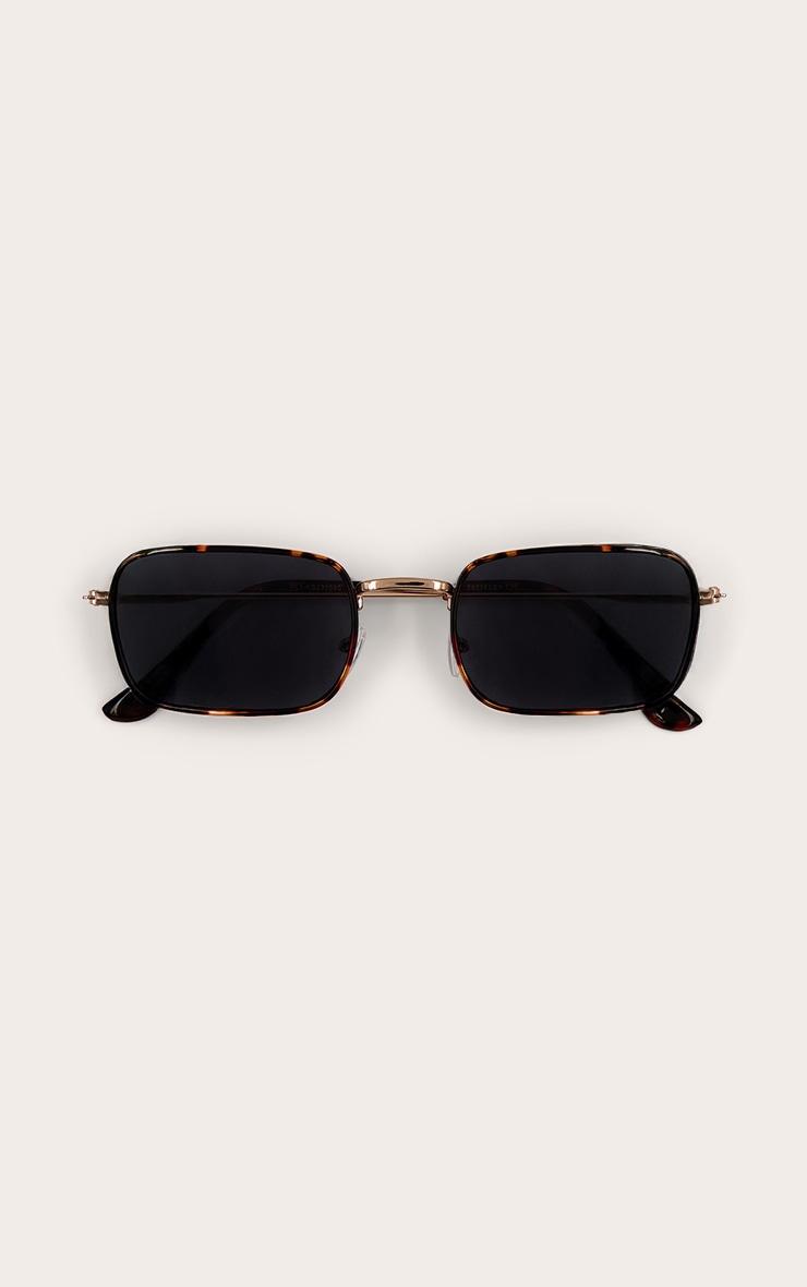 Tortoiseshell Metal Frame Square Sunglasses Product Image