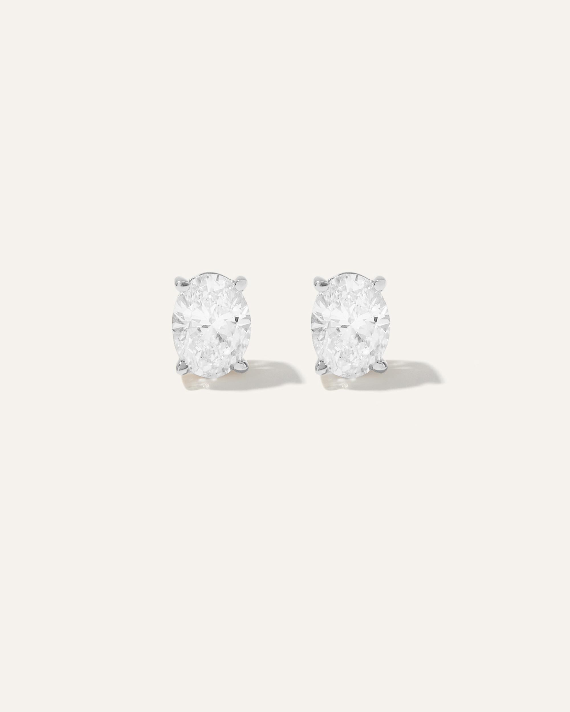 Quince | Women's 14k Gold Lab Grown Diamond Oval Solitaire Studs Product Image