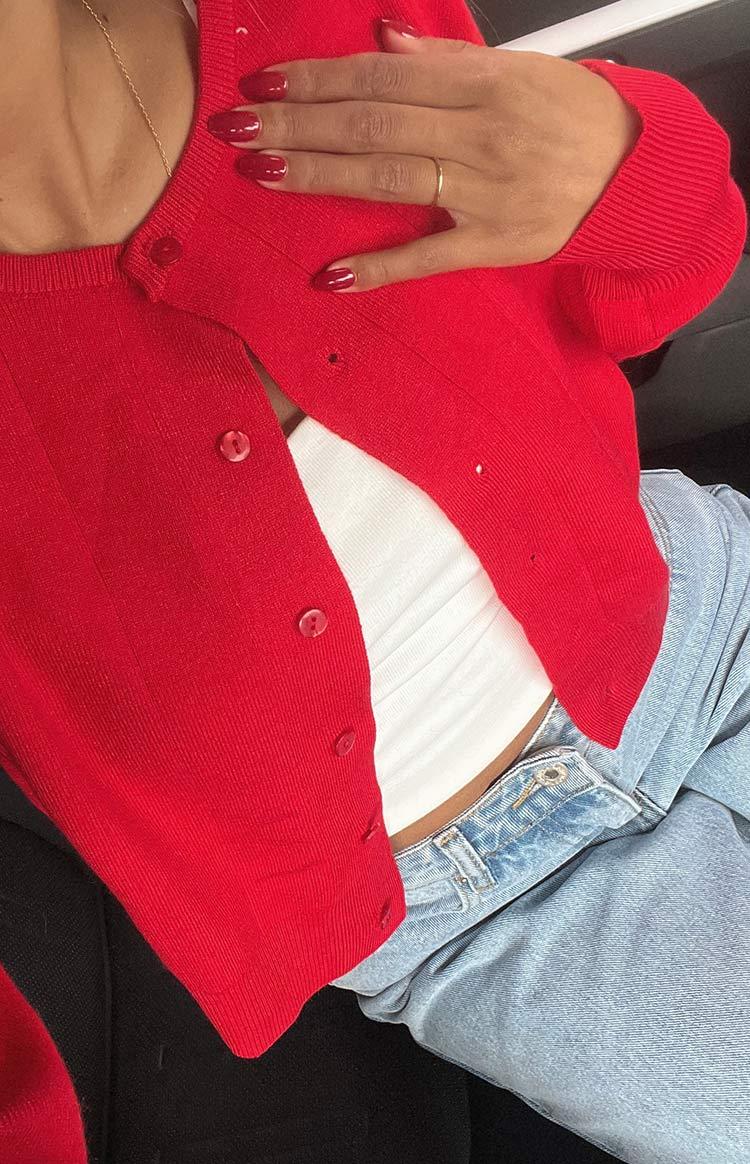 Mason Red Cardigan Product Image