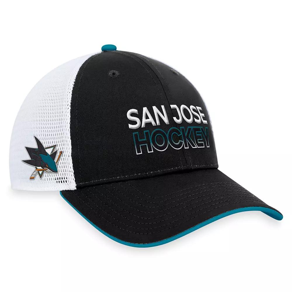Men's Fanatics Branded  Black San Jose Sharks Authentic Pro Rink Trucker Adjustable Hat, Sks Black Product Image