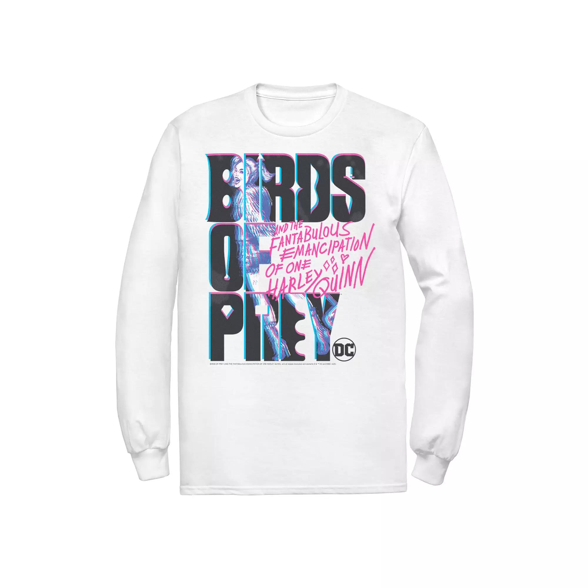 Men's Birds of Prey Harley Quinn Logo Portrait Long Sleeve Tee,  Product Image