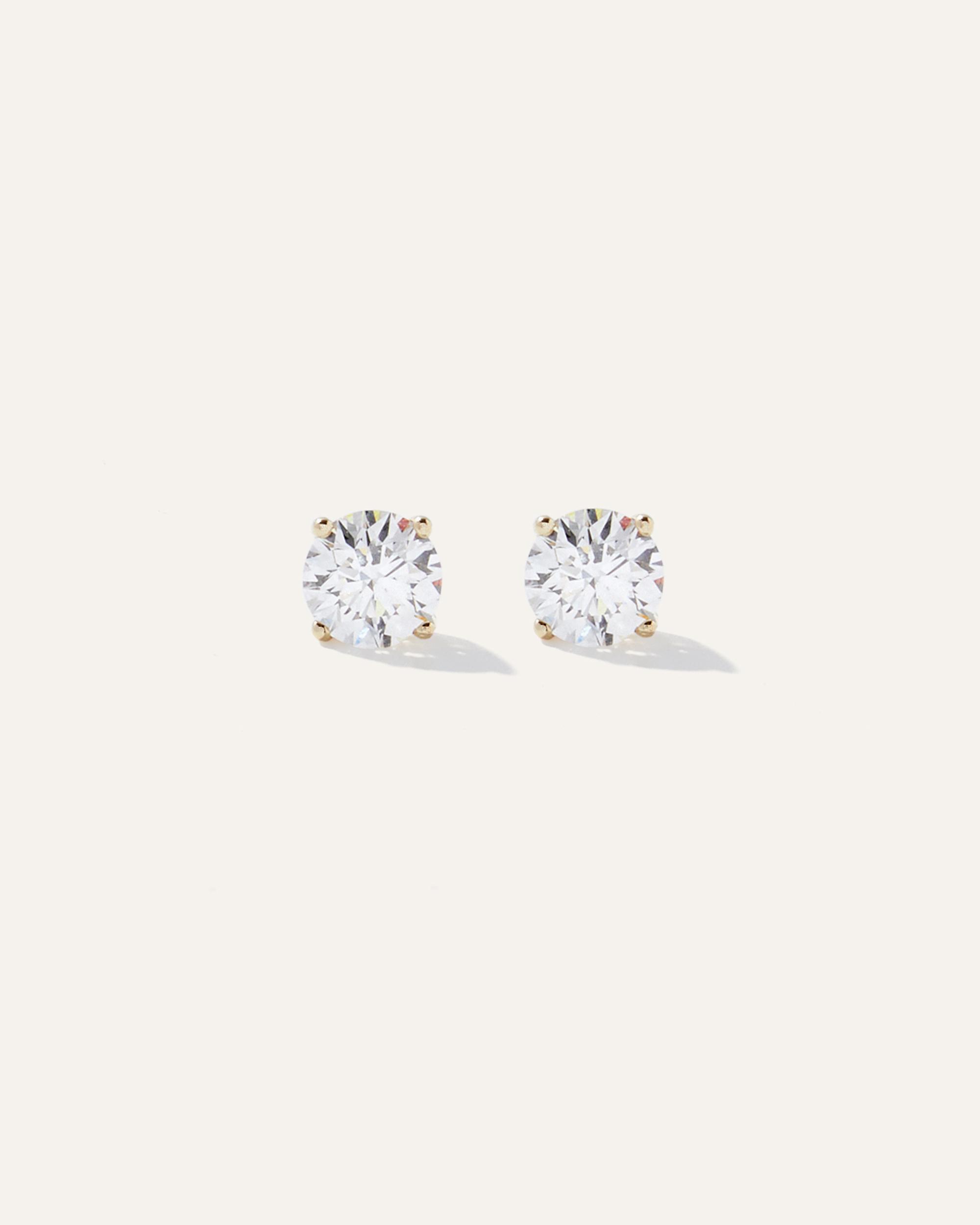 Quince | Women's 14K Gold Lab Grown Diamond Four-Prong Solitaire Studs Product Image