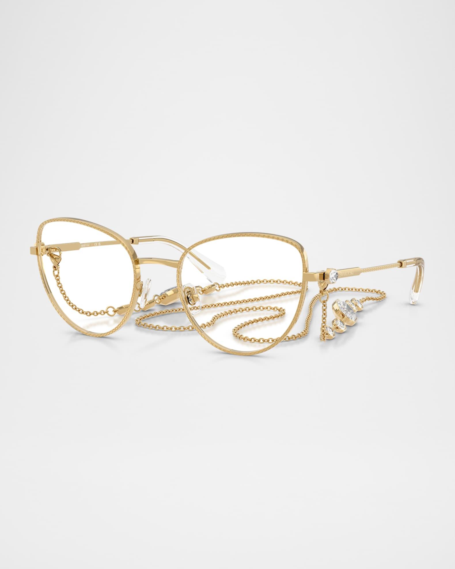 SK1022 Crystal Metal Cat-Eye Optical Frames Product Image