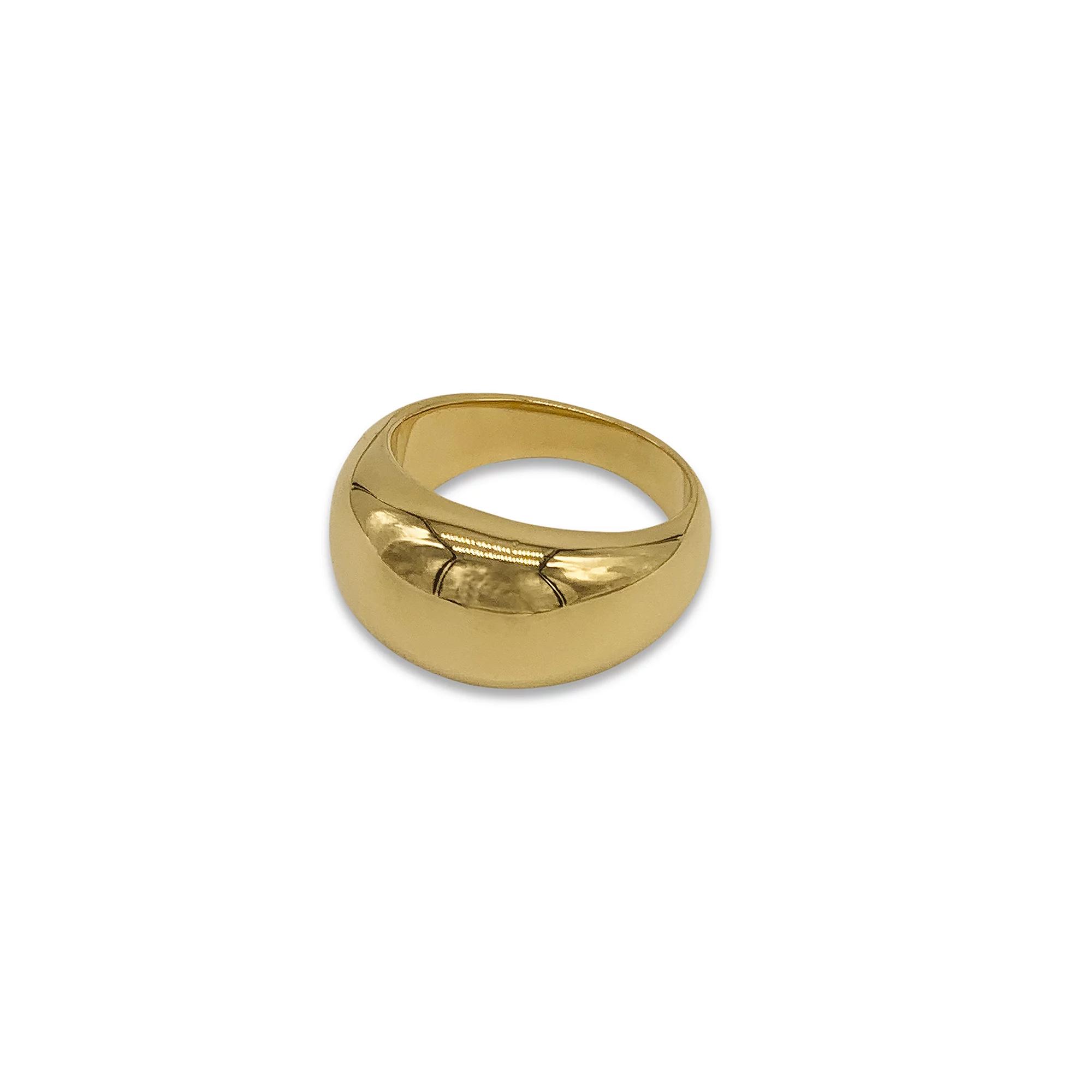 Adornia 14k Gold Plated Stainless Steel Dome Ring, Womens Gold Tone Product Image