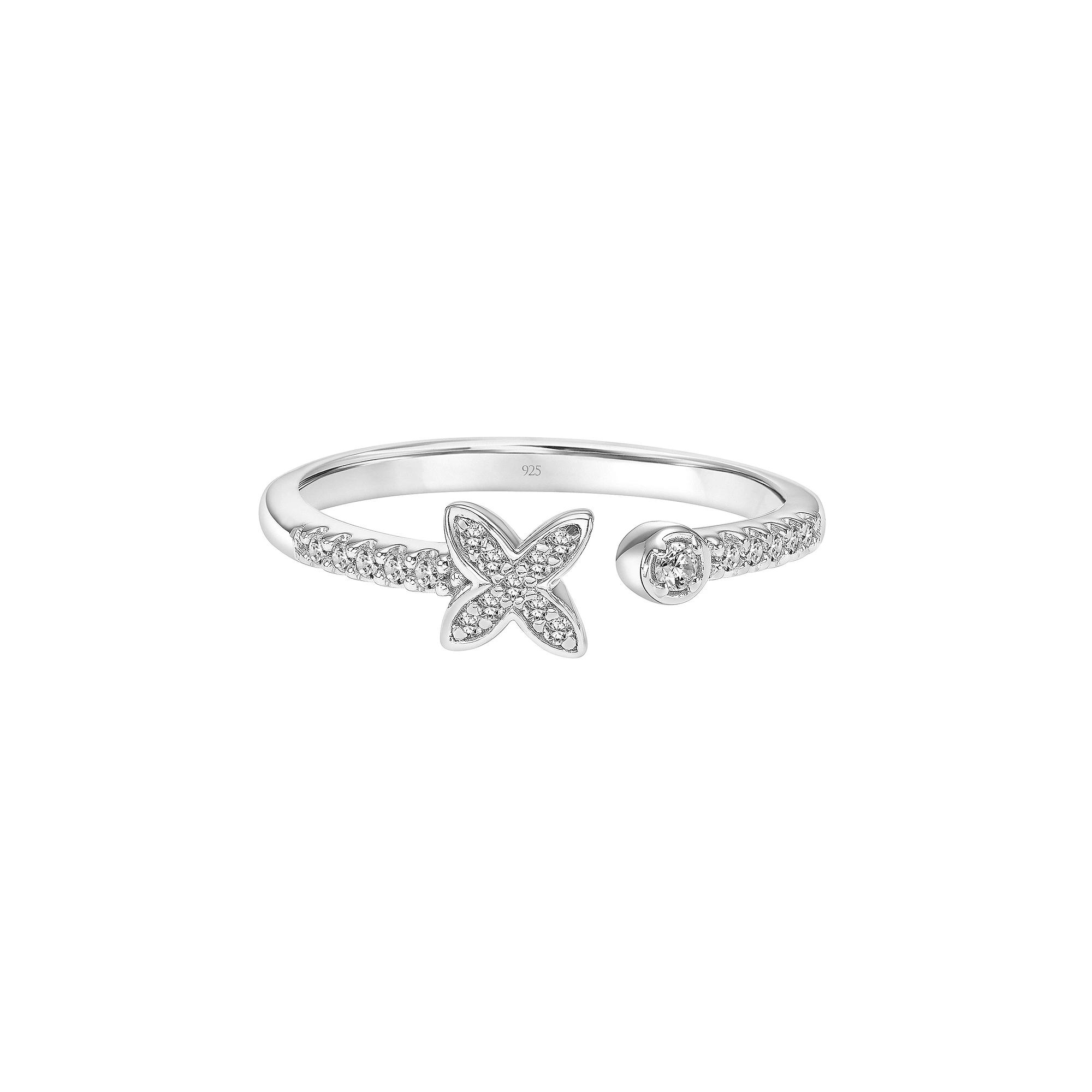 Love Always Sterling Silver 1/10 Carat T.W. Diamond Open Ring, Women's,  Product Image