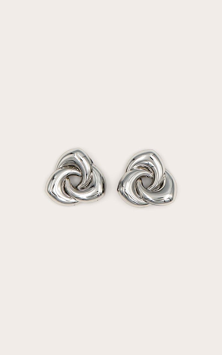 Silver Interlock Swirl Stud Earrings Product Image
