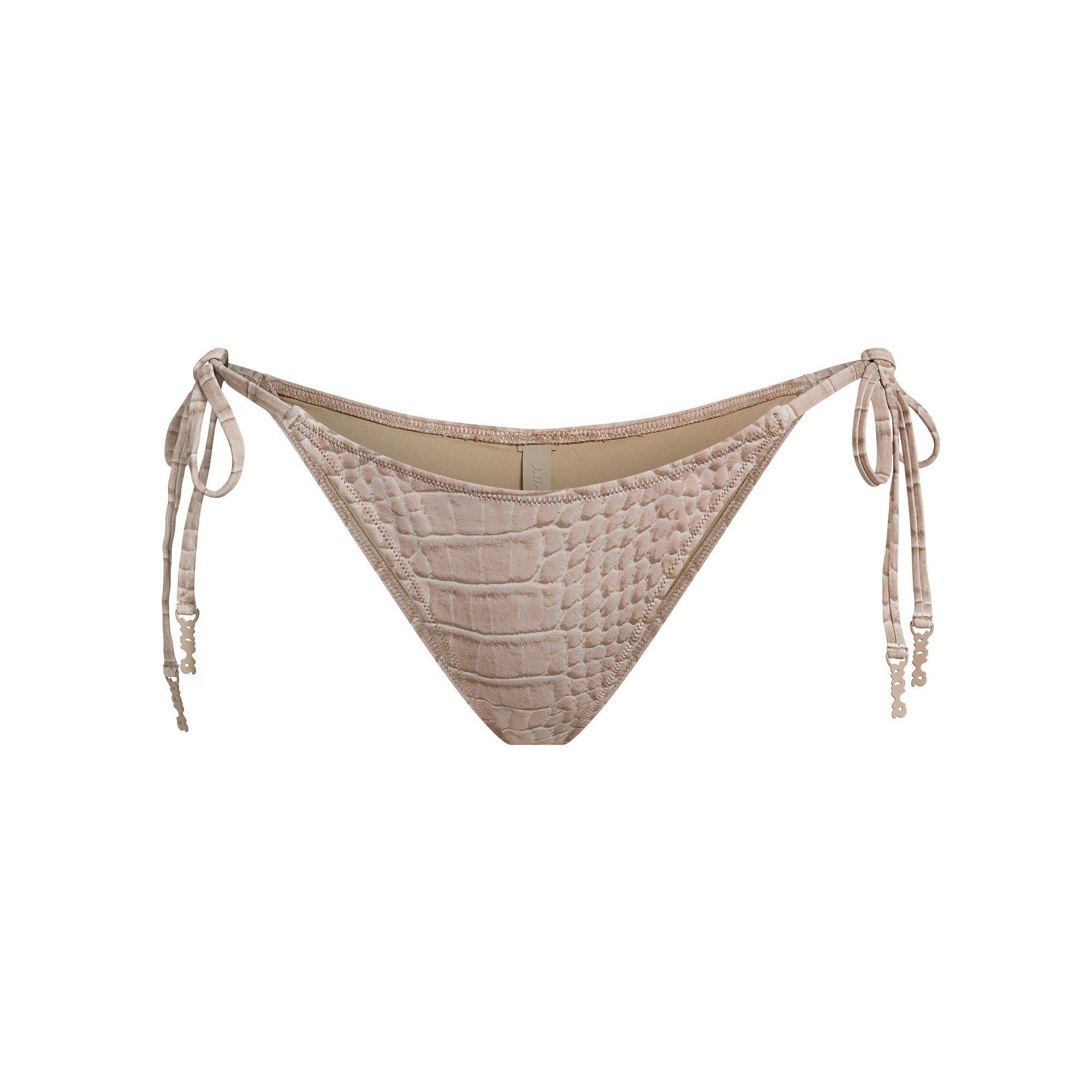 SIGNATURE SWIM DIPPED TIE BIKINI BOTTOM | DUNE CROCODILE PRINT Product Image