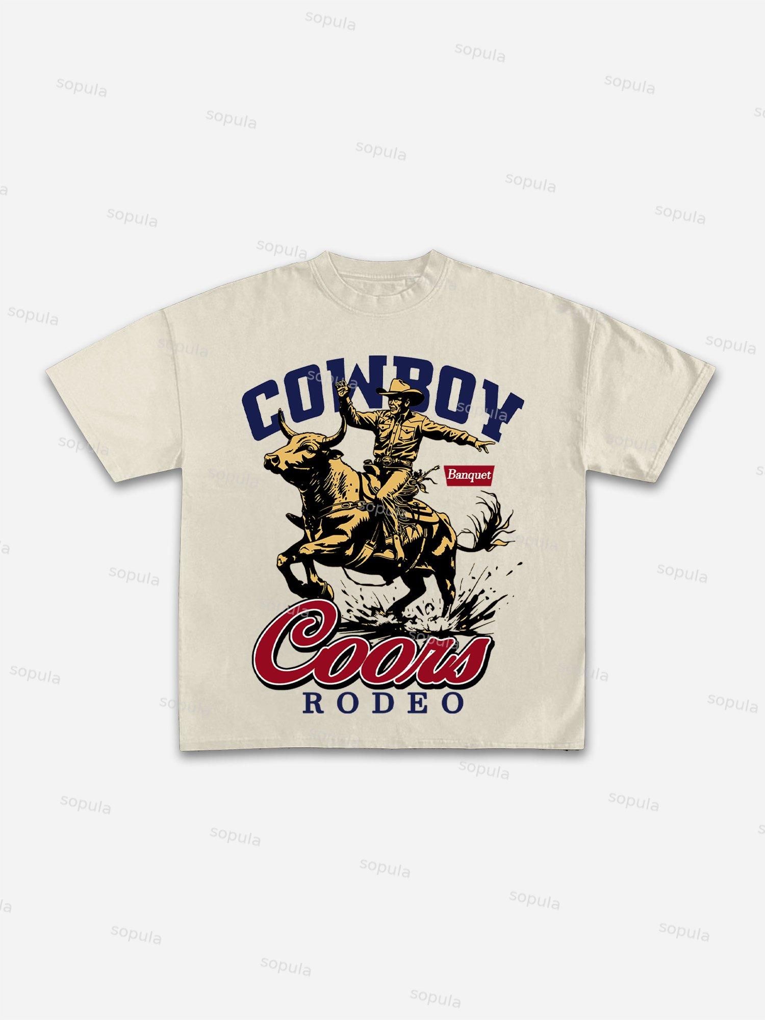 Coors Banquet Rodeo Print Cotton T-shirt Product Image