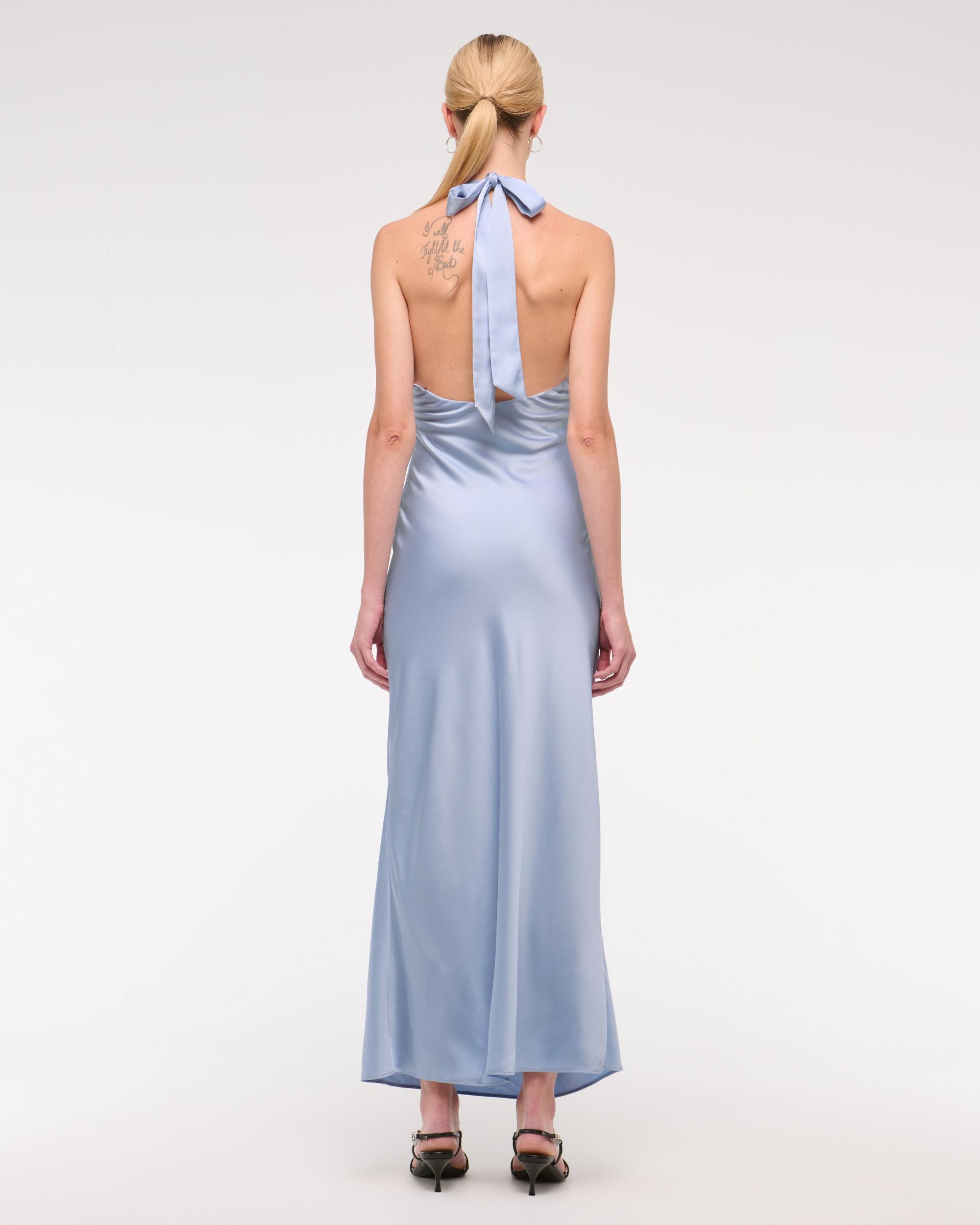 The A&F Julia Slip Halter Maxi Dress Product Image