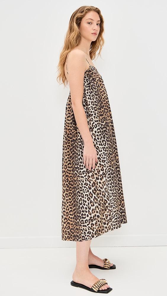 GANNI Printed Cotton Midi Strap Dress | Shopbop Product Image