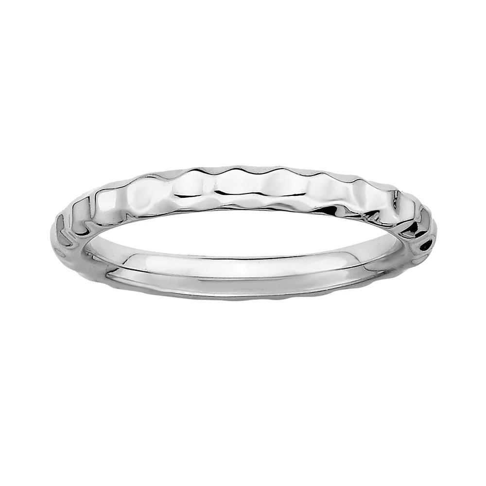 Stacks & Stones Sterling Silver Hammered Stack Ring, Women's, Size: 8 Product Image