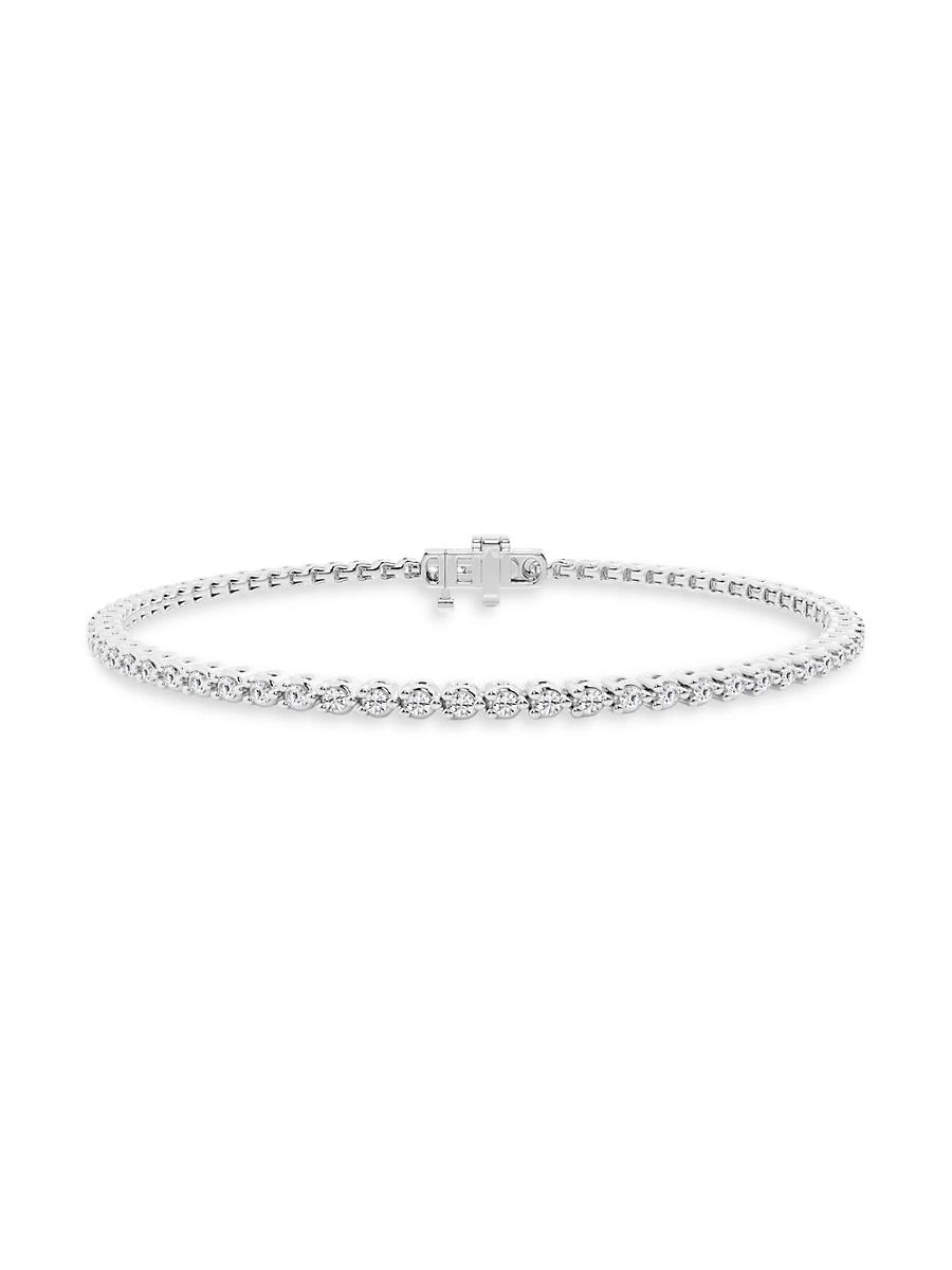 Womens Platinum & Natural Diamond Tennis Bracelet/1.00-10.00 TCW Product Image