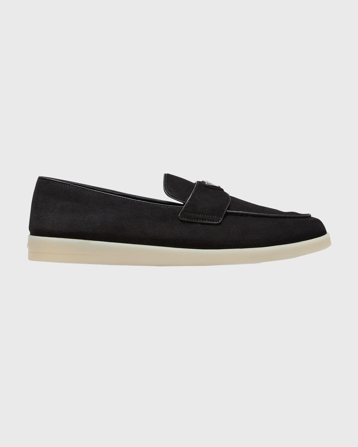 Mens Saint Tropez Triangle Logo Suede Loafers Product Image