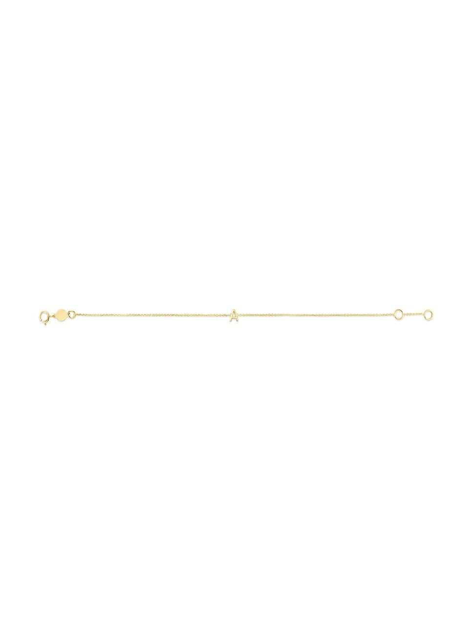 Womens 14K Yellow Gold Initial Charm Bracelet Product Image