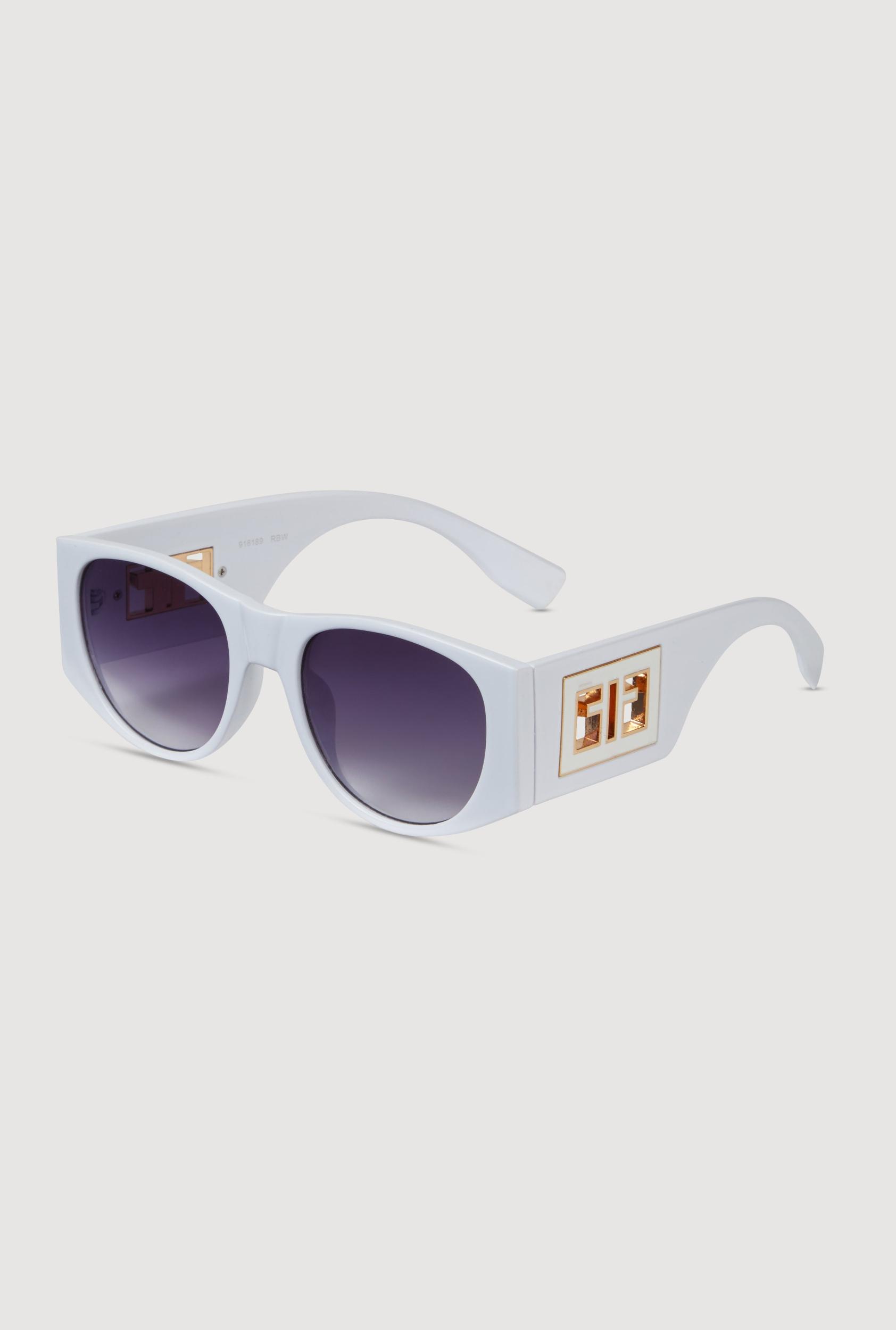 Metallic Cut Out Arm Ombre Lens Sunglasses Unisex Product Image
