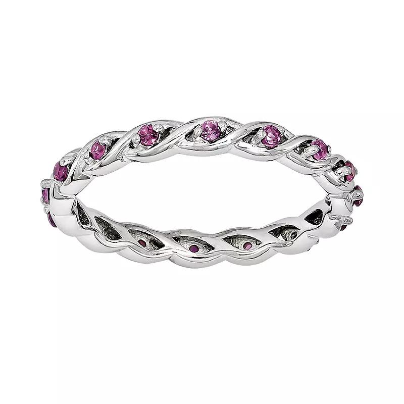 Stacks & Stones Sterling Silver Rhodolite Garnet Stack Ring, Women's, Size: 5, Red Product Image