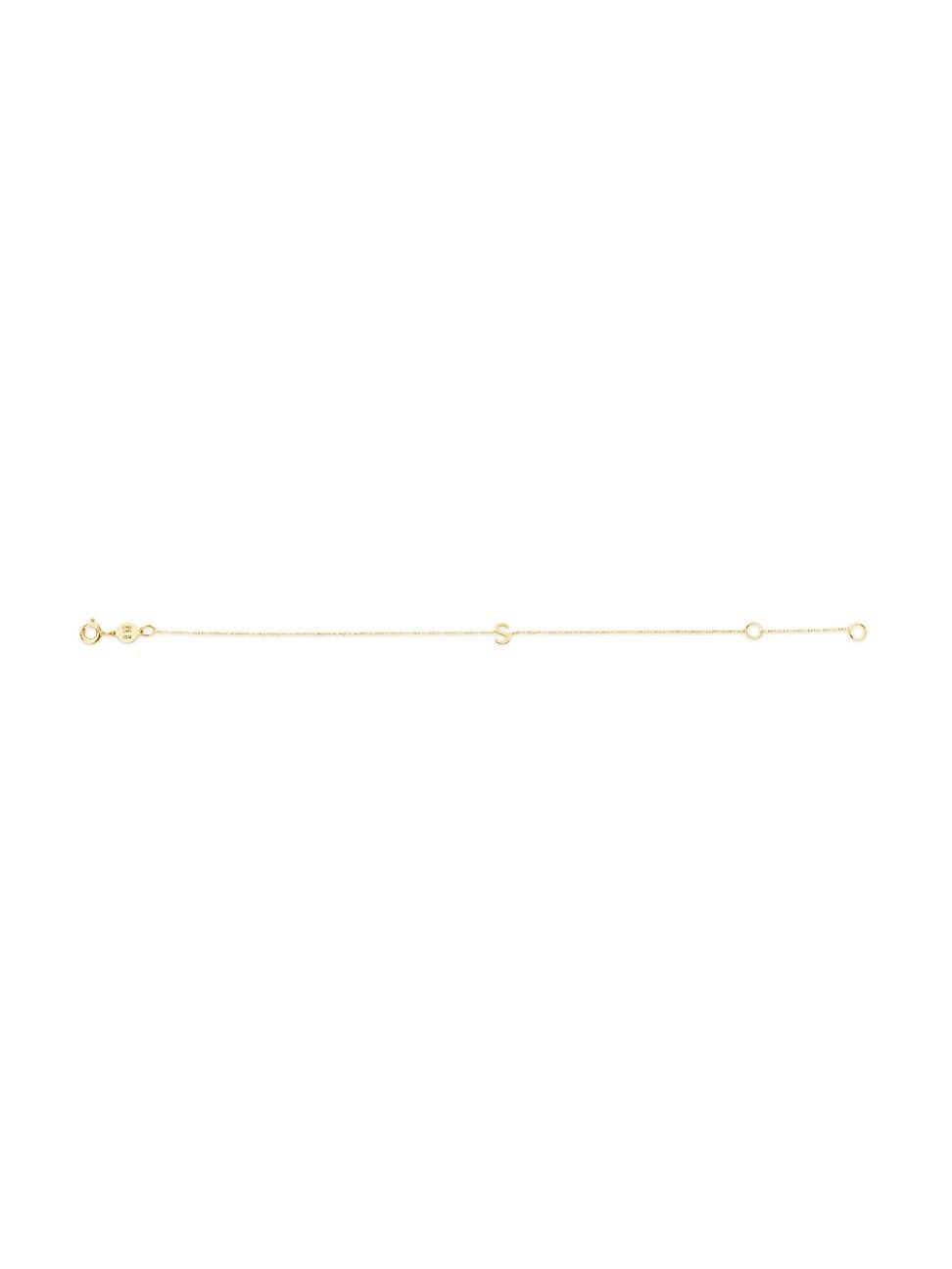 Womens 14K Yellow Gold Initial Charm Bracelet Product Image