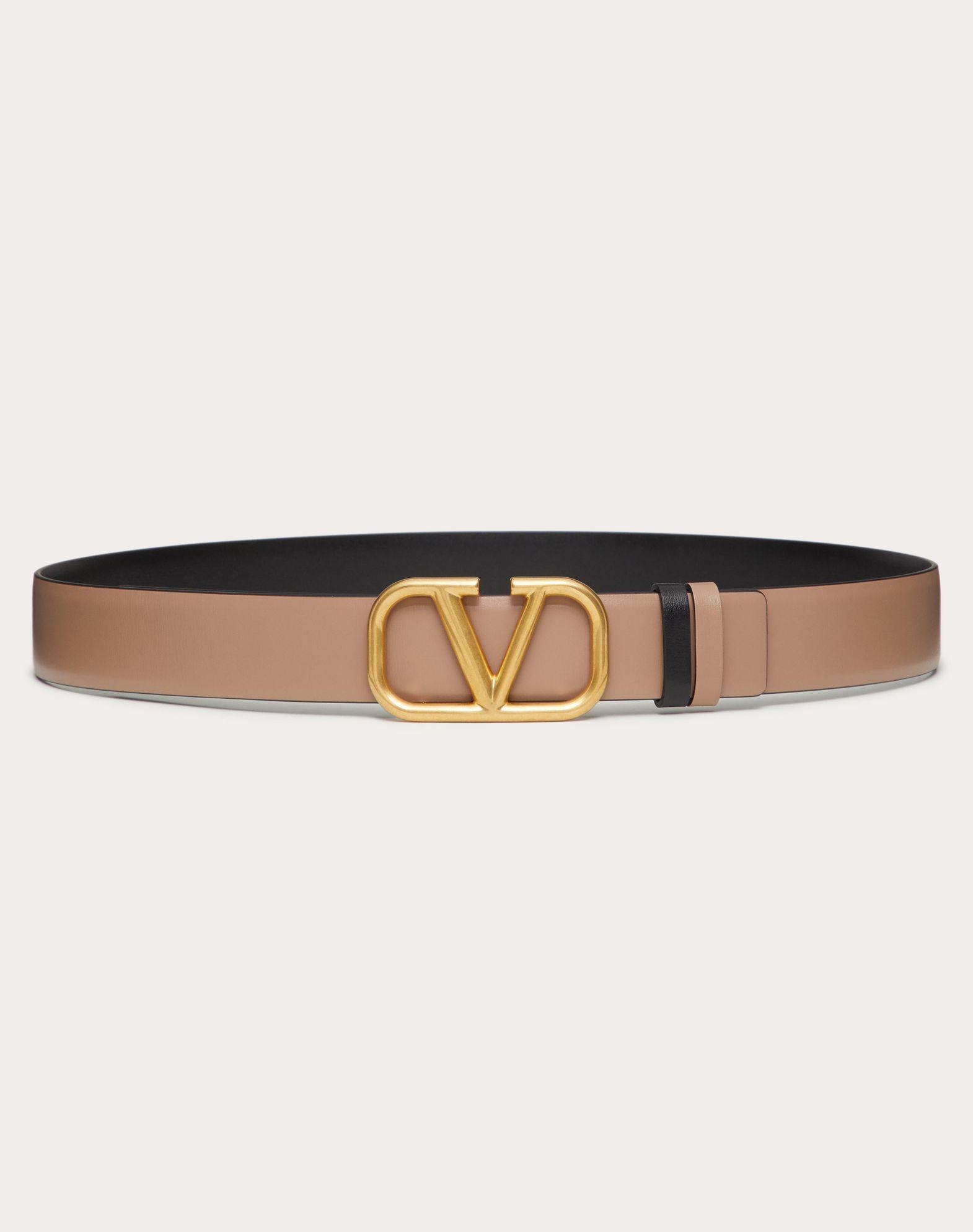 Reversible Vlogo Signature Belt In Glossy Calfskin 30 Mm Product Image