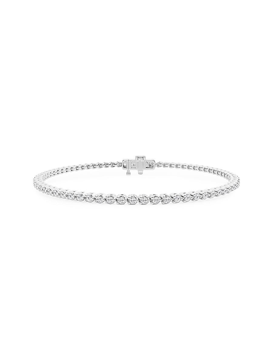 Womens Platinum & Round Lab-Grown Diamond 3-Prong Tennis Bracelet/1.00-10.00 TCW Product Image