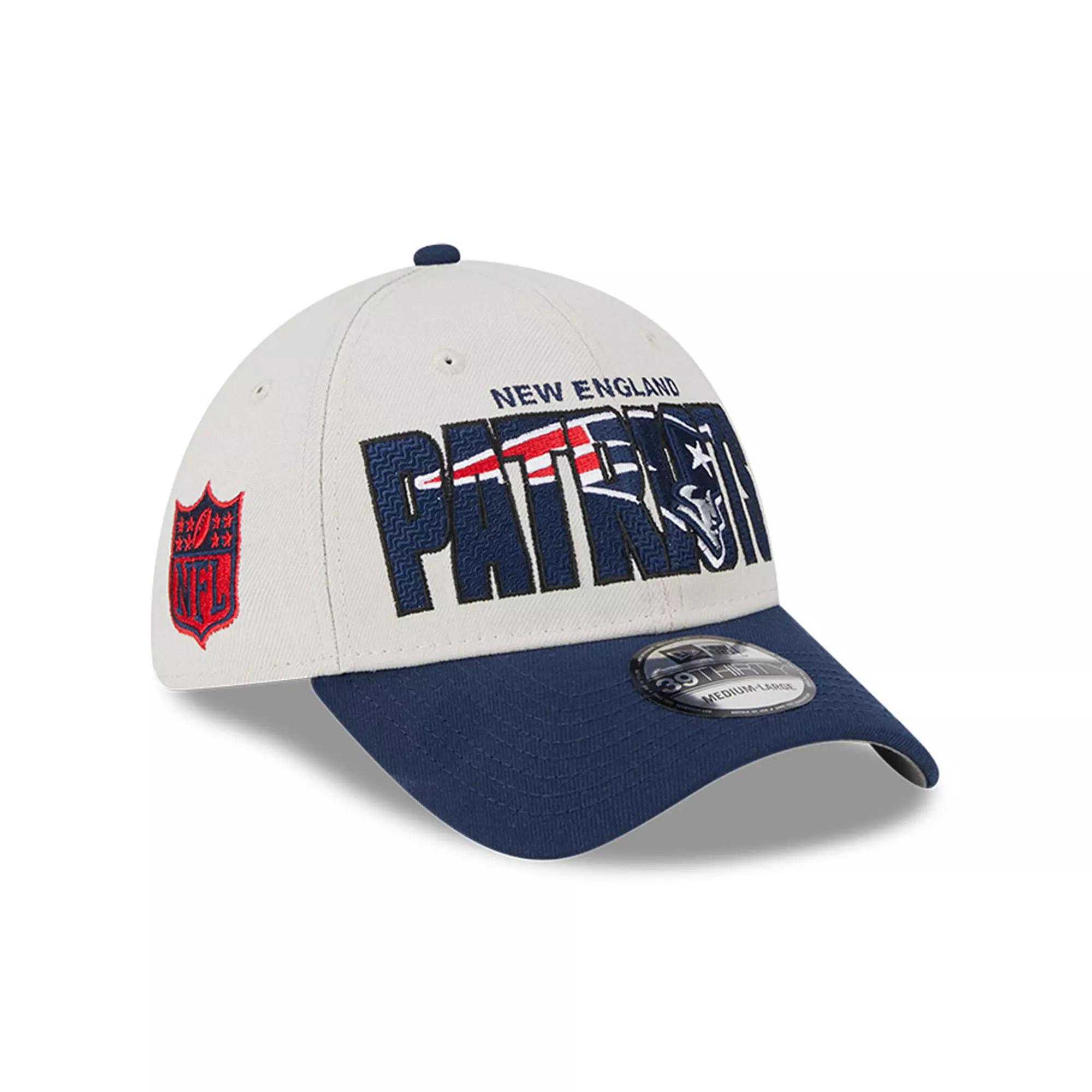 Men's New Era Stone/Navy New England Patriots 2023 NFL Draft 39THIRTY Flex Hat,  Product Image