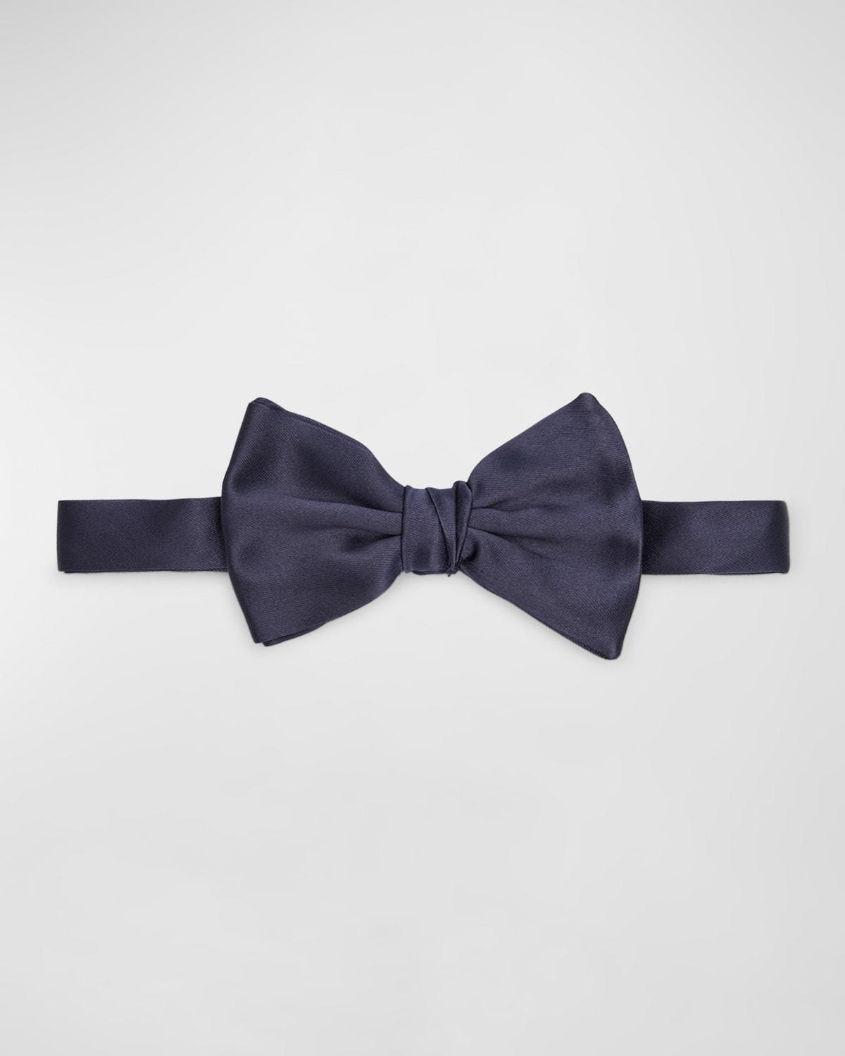 Mens Solid Silk Bow Tie Product Image