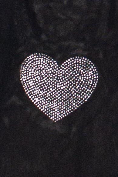 Crystal Hearts Mesh Long Sleeve Top Product Image