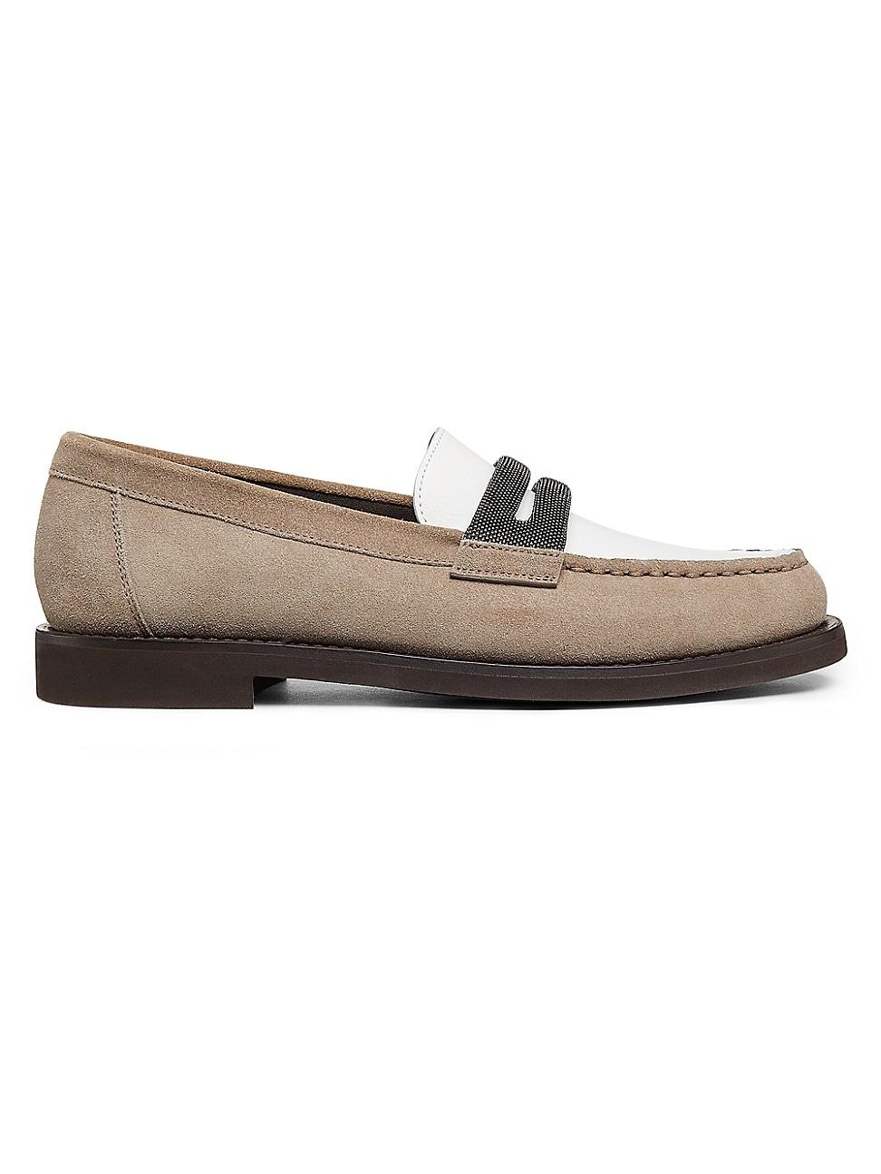 Womens Monili Suede & Leather Penny Loafers Product Image