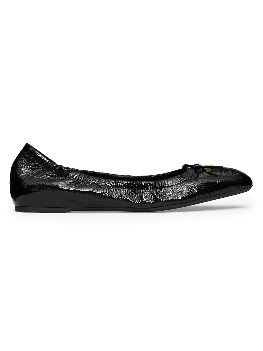 Womens VLogo Signature Patent Leather Ballerina Flats Product Image