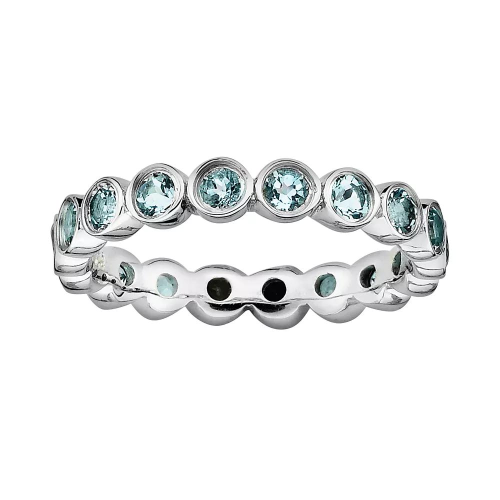 Stacks & Stones Sterling Silver Aquamarine Stack Ring, Women's, Size: 9 Product Image