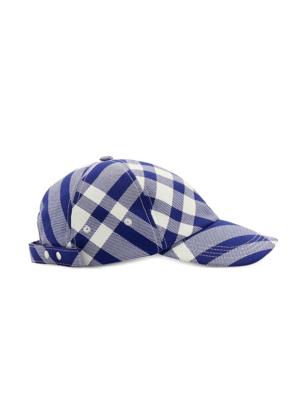 check-plaid cotton baseball cap  Product Image