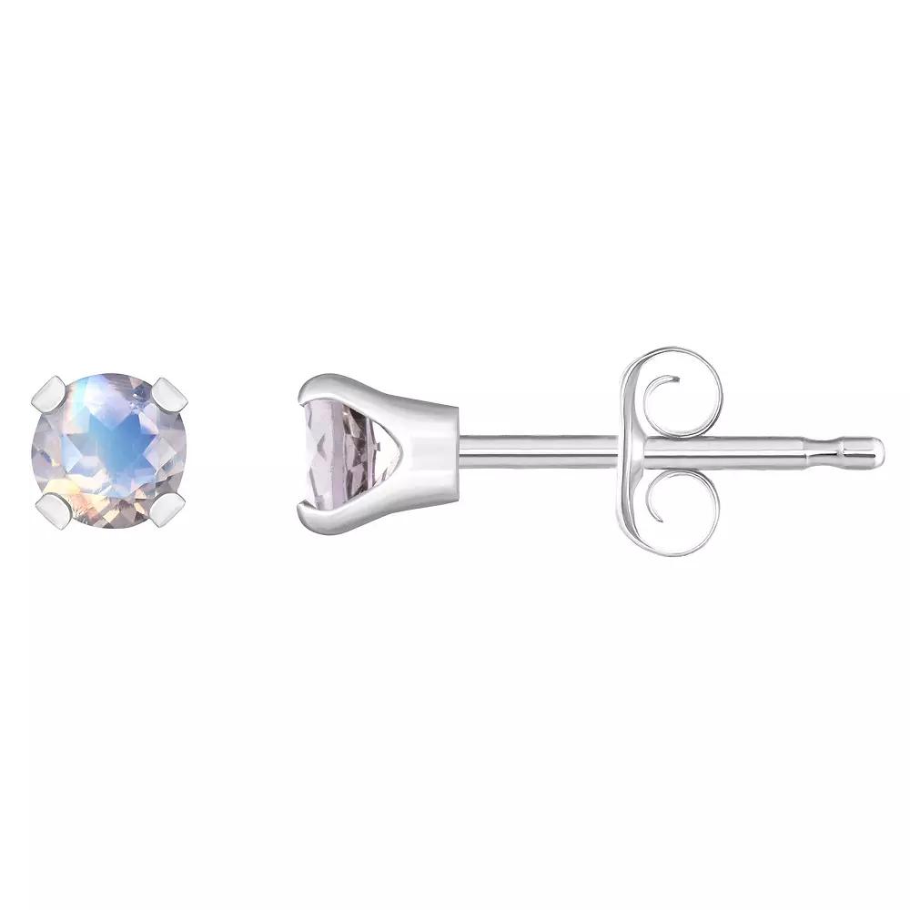 14k White Gold Gemstone Stud Earrings, Women's, June Product Image