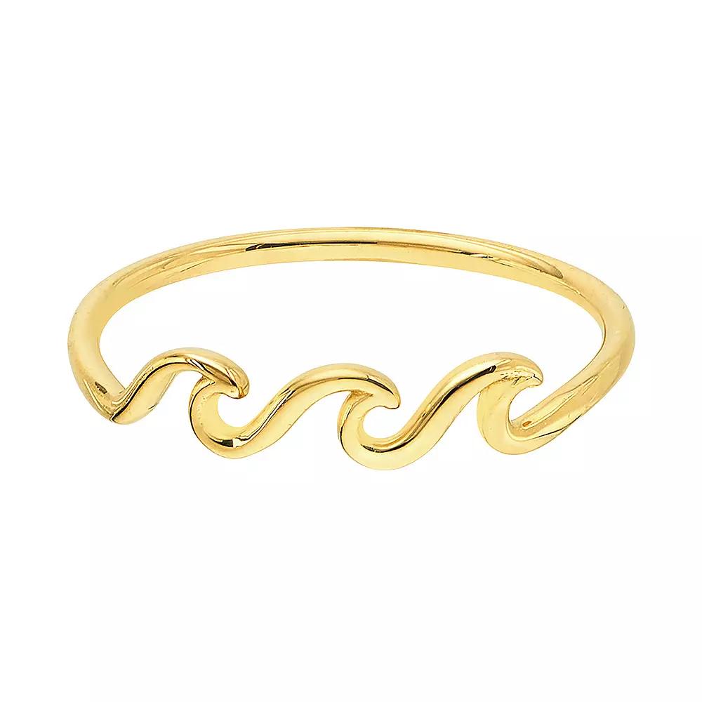 14k Gold Wave Ring, Women's, Size: 7 Product Image