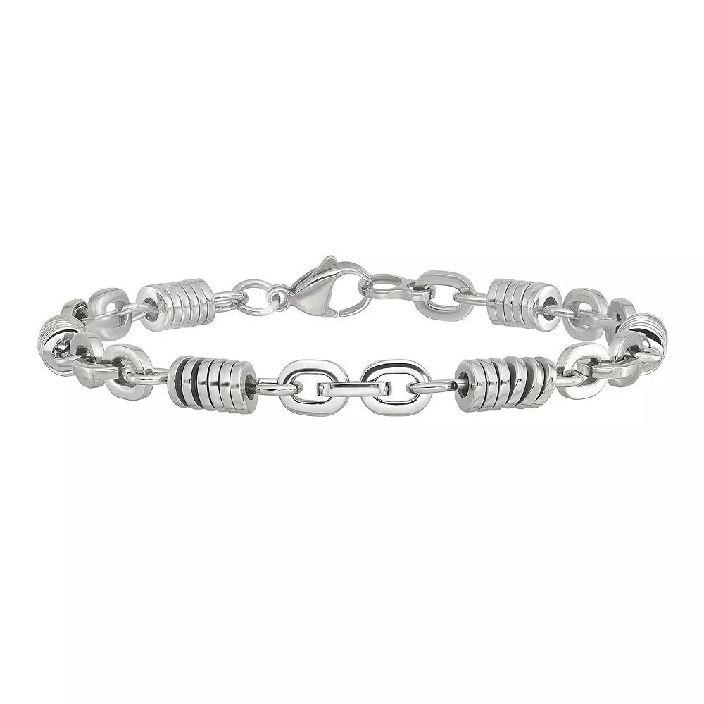 Men's Stainless Steel Disc Chain Bracelet, Size: 9" Product Image