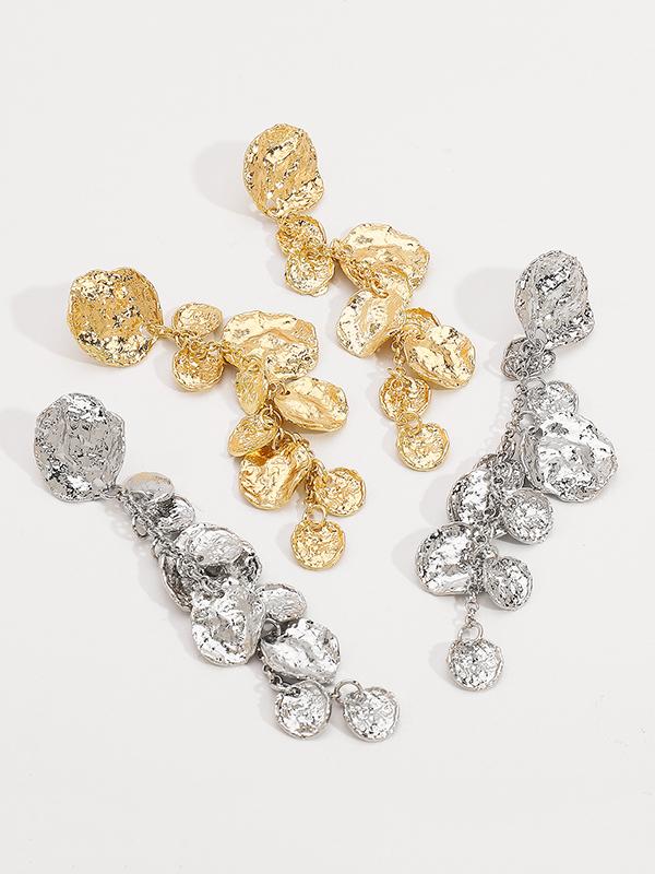 Geometric Solid Color Tasseled Earrings Accessories Product Image