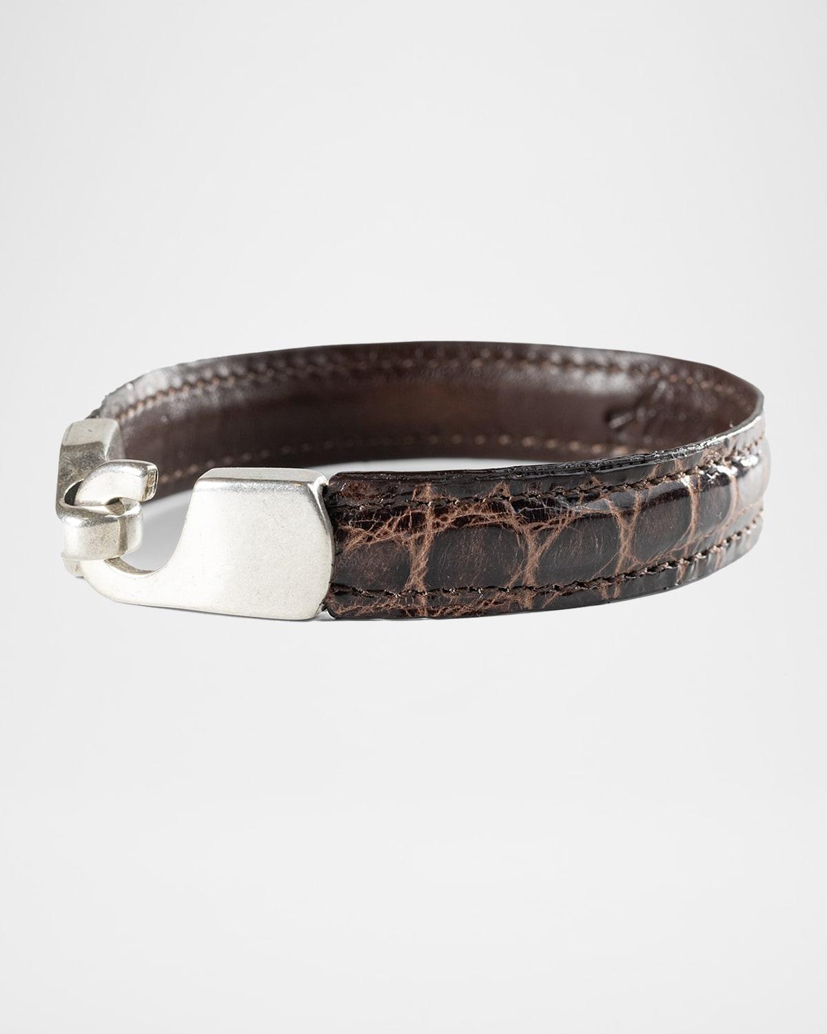 Mens Alligator Leather Bracelet Product Image