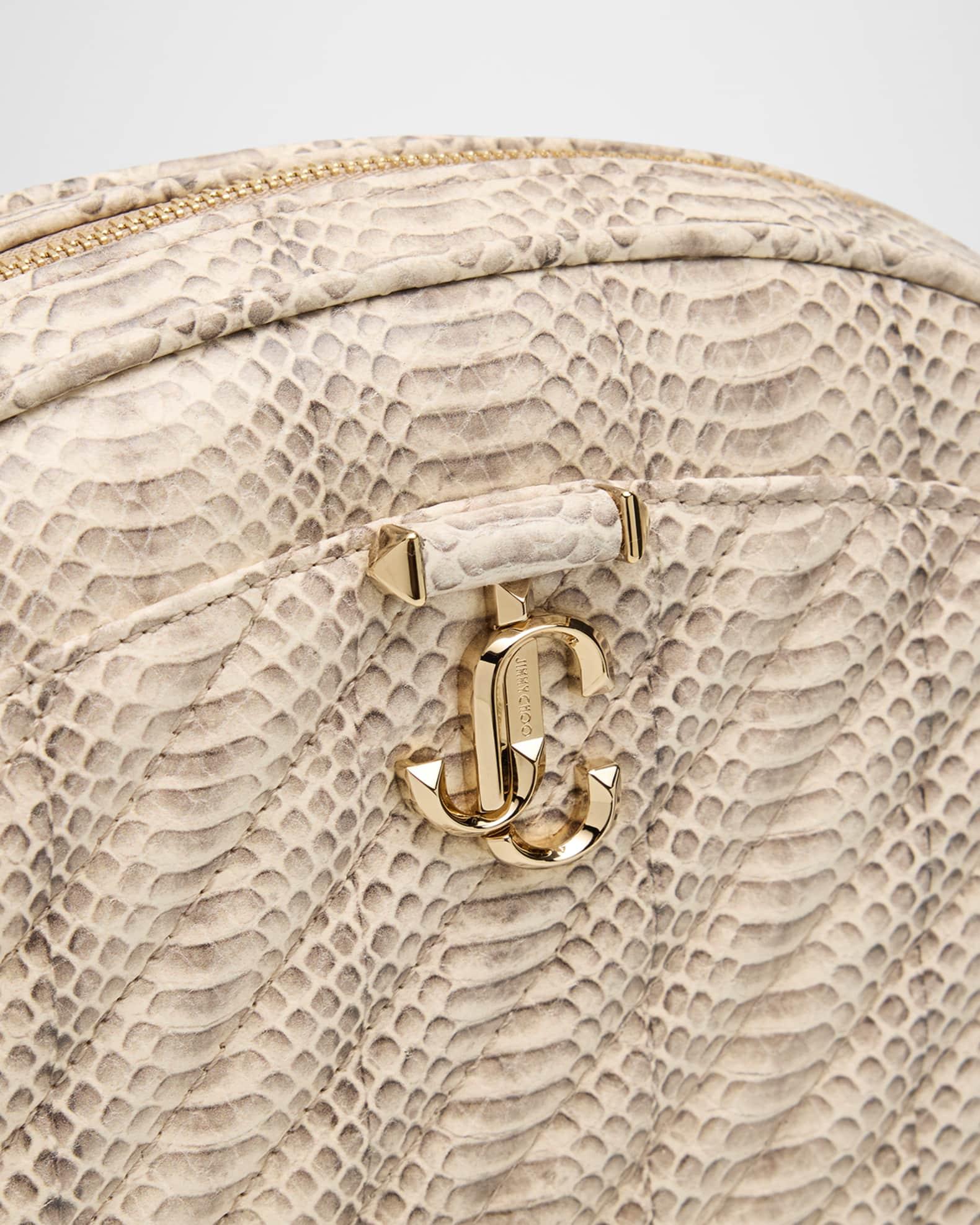 Avenue Quilted Snakeskin-Print Leather Pouch Product Image