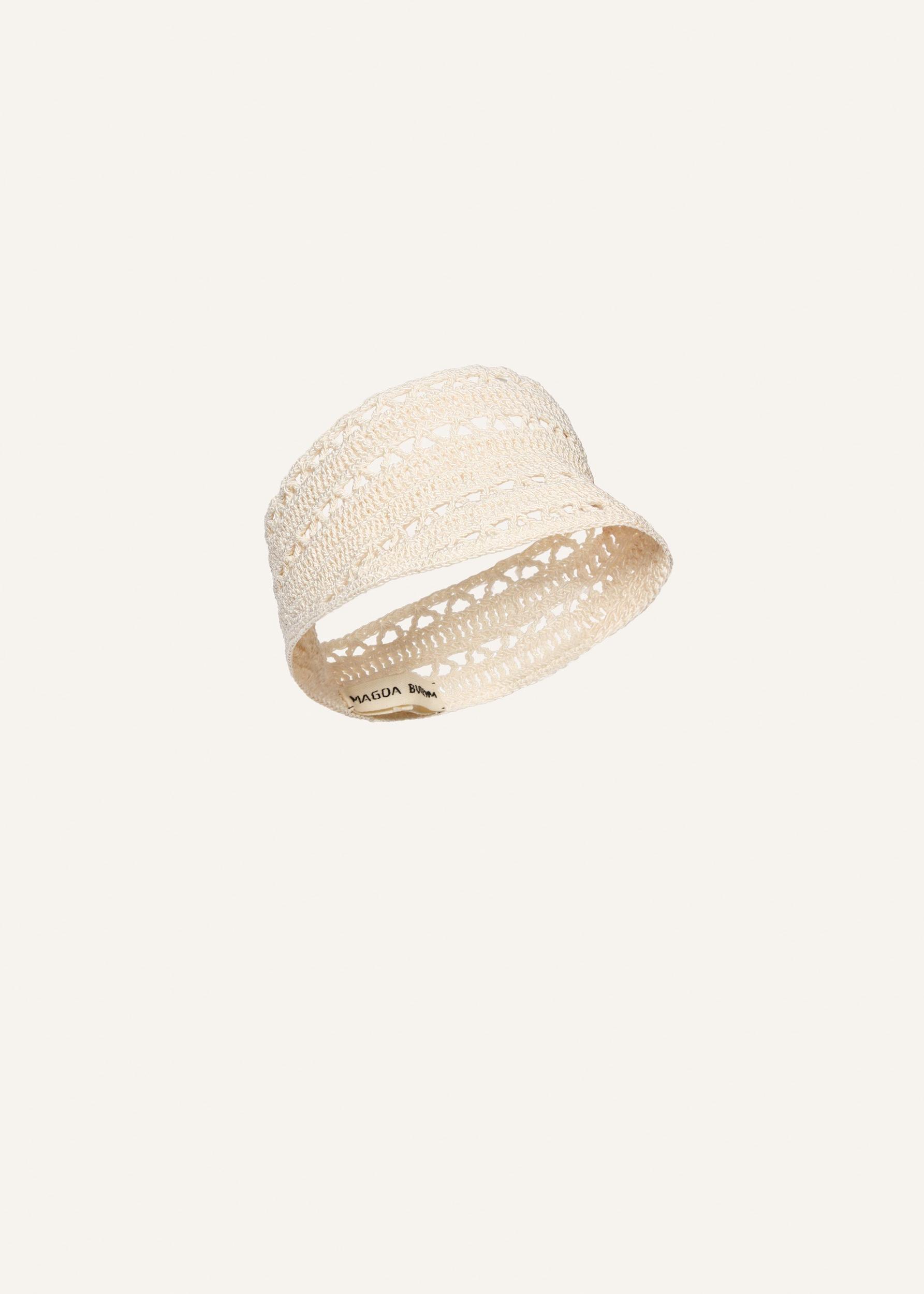 Lattice crochet visor in cream Product Image