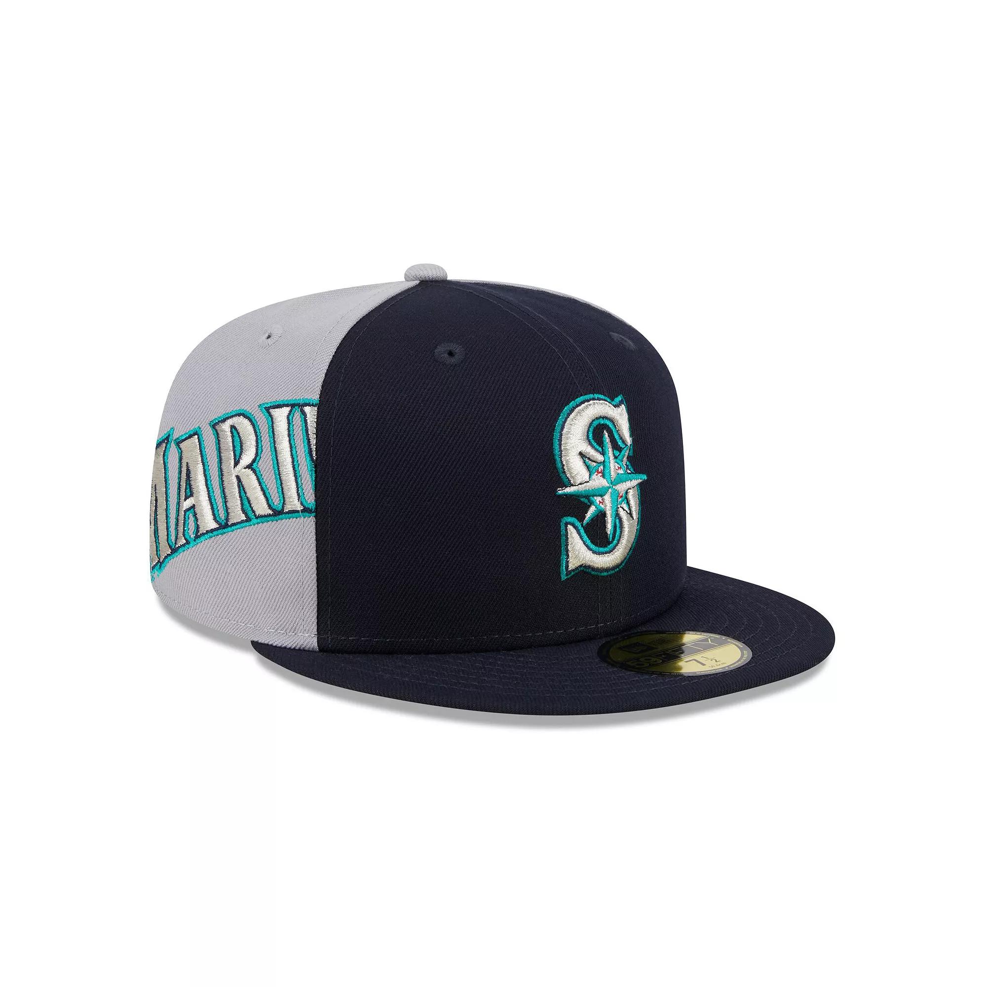 Men's New Era Navy/Gray Seattle Mariners Gameday Sideswipe 59FIFTY Fitted Hat, Size: 7 1/4, Blue Product Image