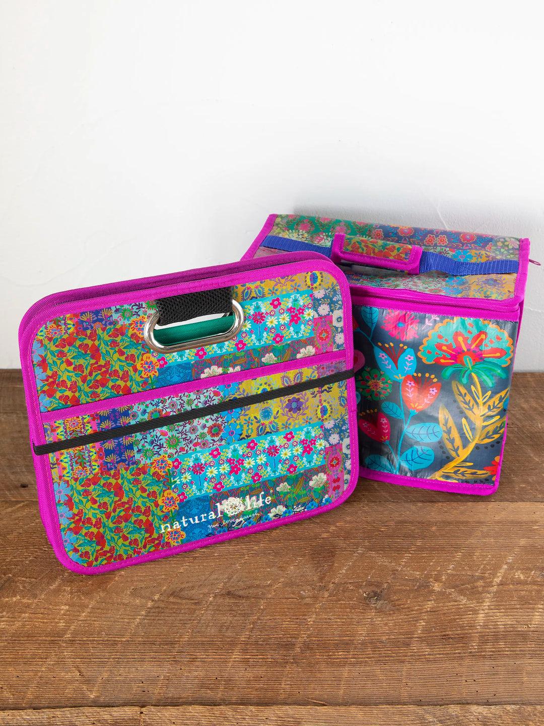 Car Trunk Organizer - Navy Folk Flower Product Image