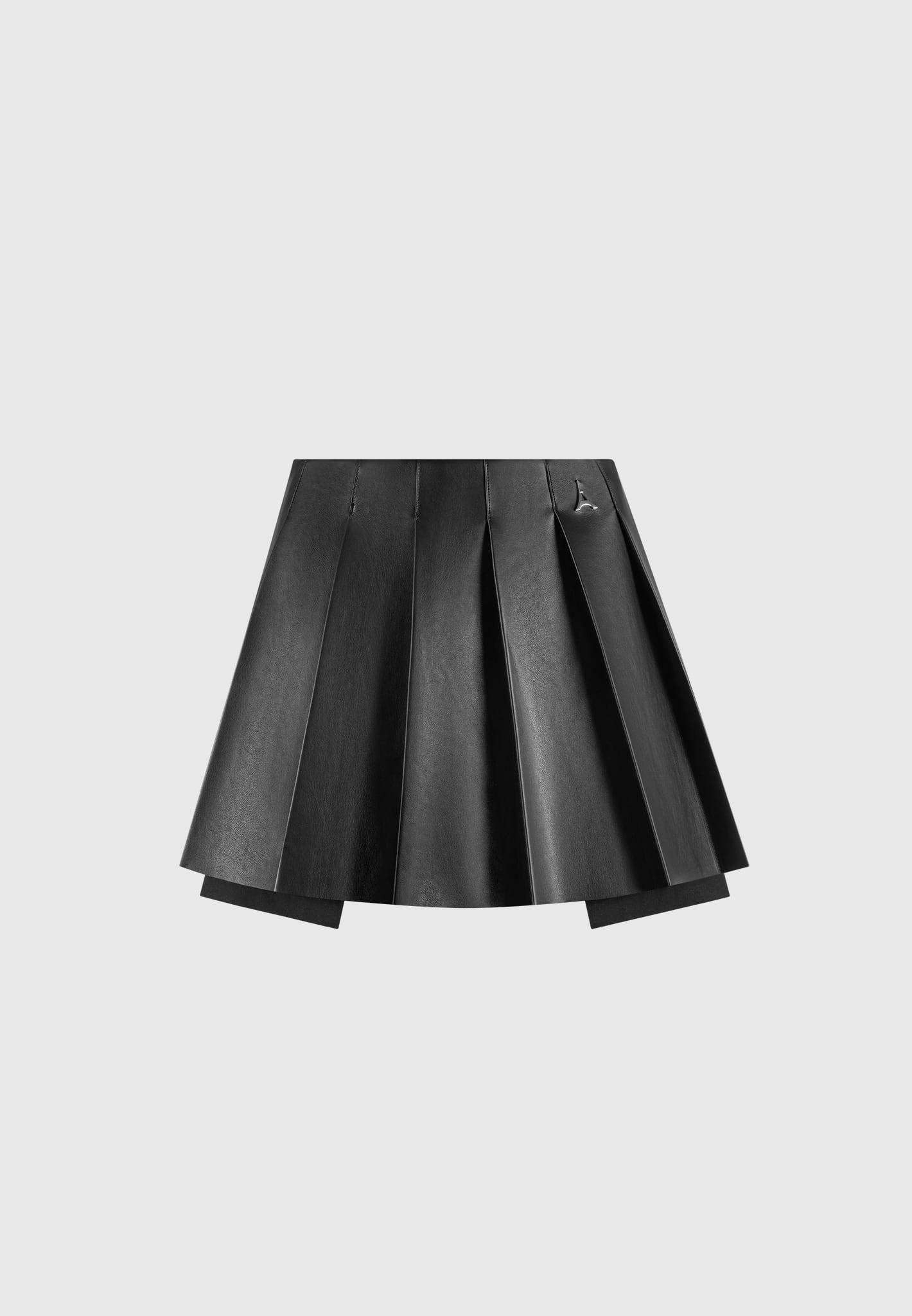 Juliette - Leather Pleated Skort - Black Female Product Image
