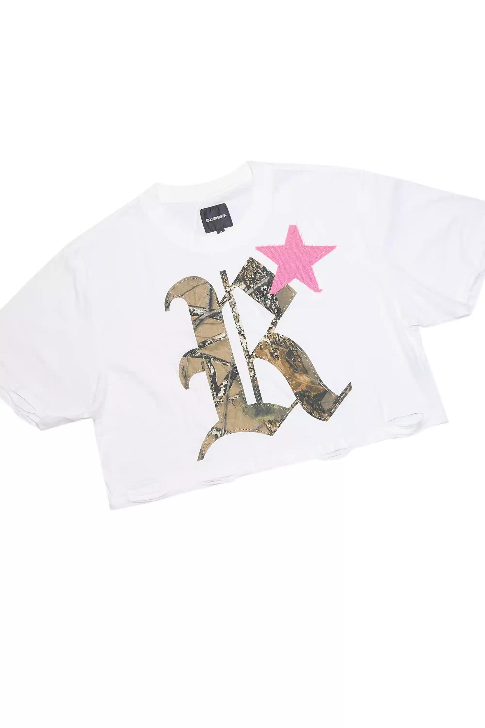 Delgera White/Pink T-Shirt Trackset Female Product Image