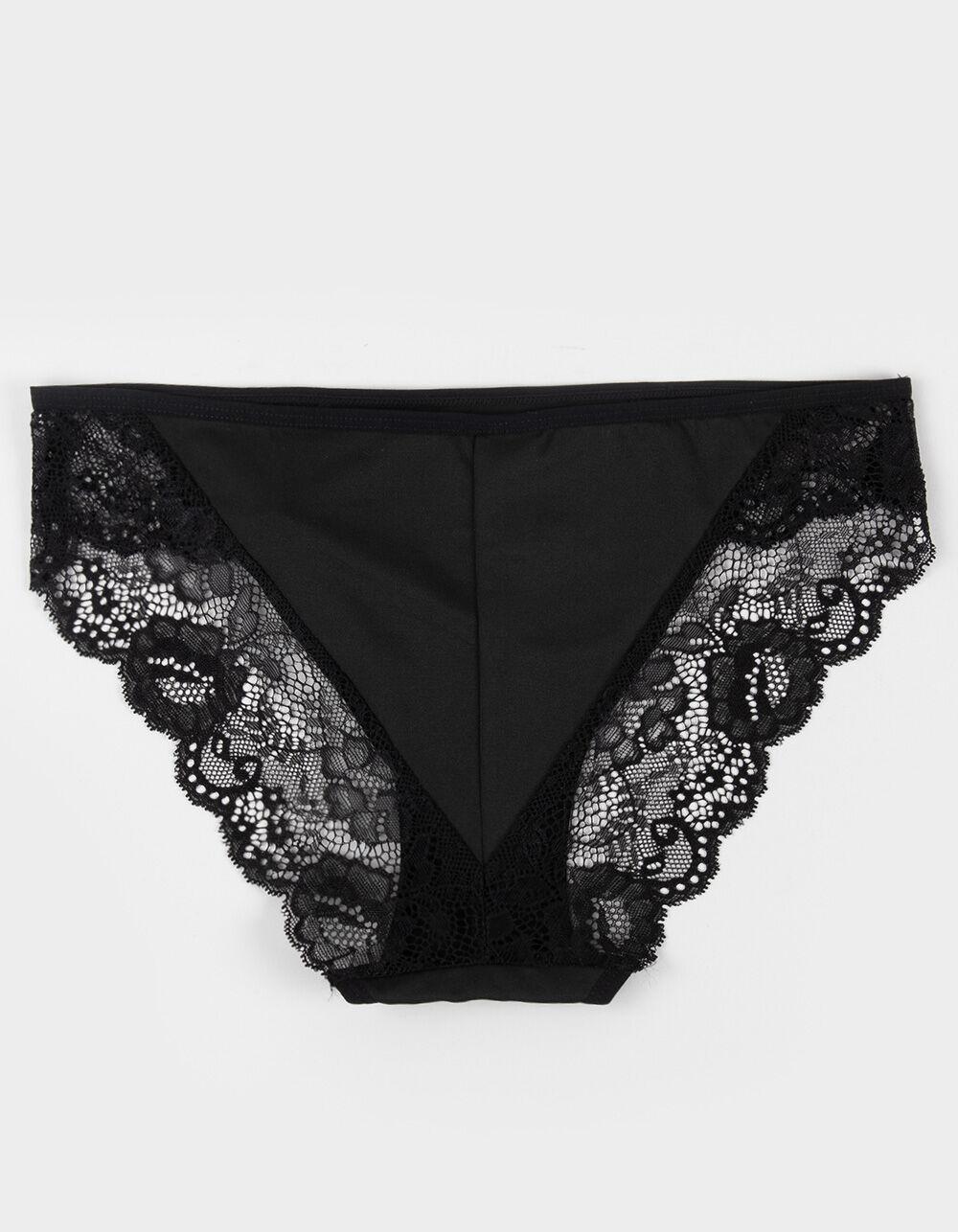 FULL TILT Lace Side Cheeky Panties - BLACK Product Image
