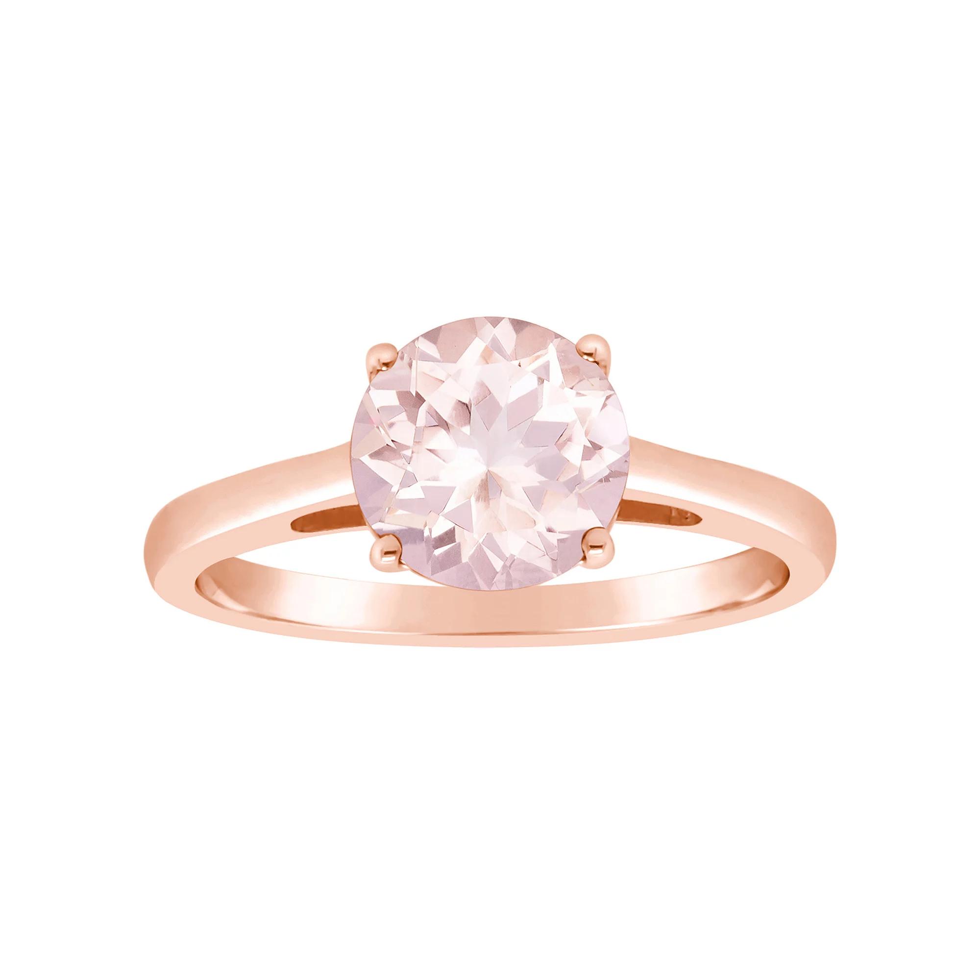 Alyson Layne 14k Gold Round Morganite Solitaire Ring, Women's, Size: 10, 14k White Gold Product Image