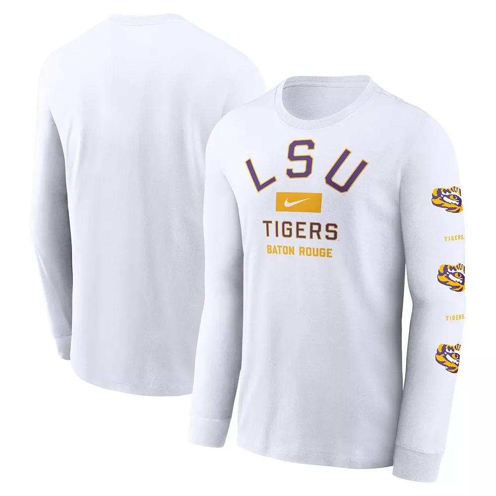 Men's Nike White LSU Tigers Primetime Classic Location Long Sleeve T-Shirt,  Product Image