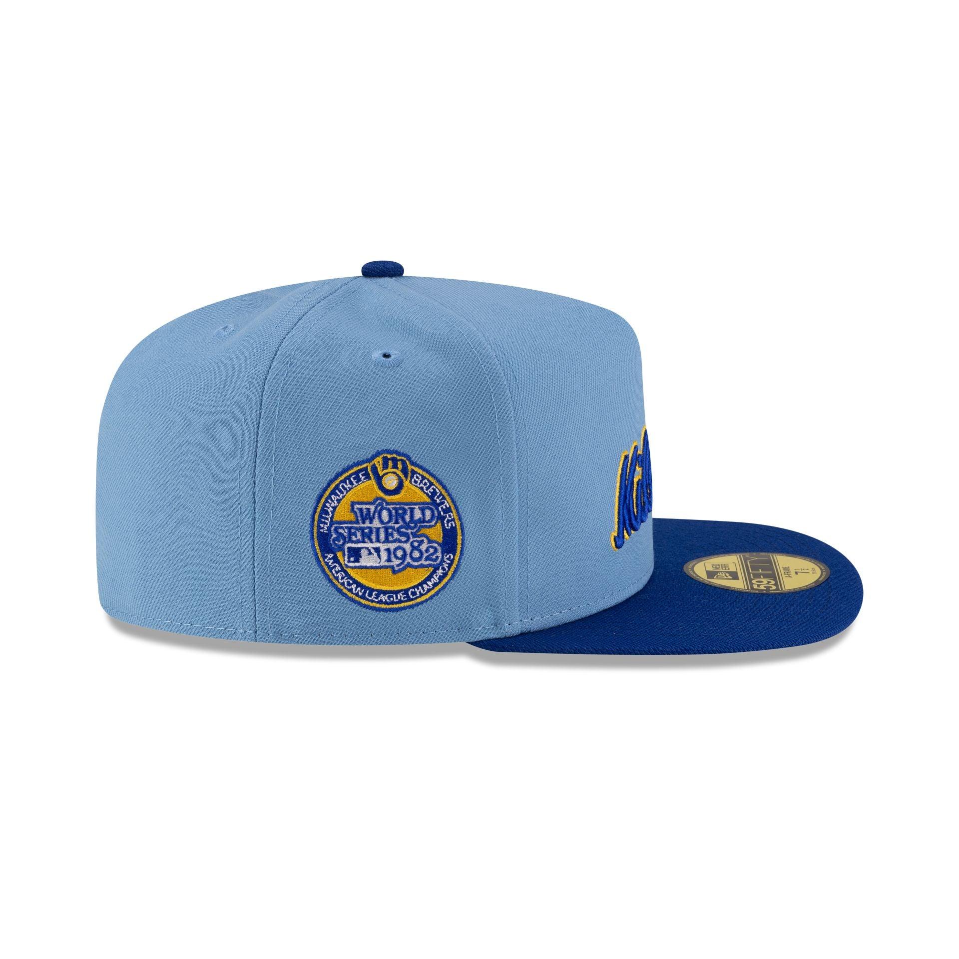 Just Caps Sky Blue Milwaukee Brewers 59FIFTY A-Frame Fitted Hat Male Product Image