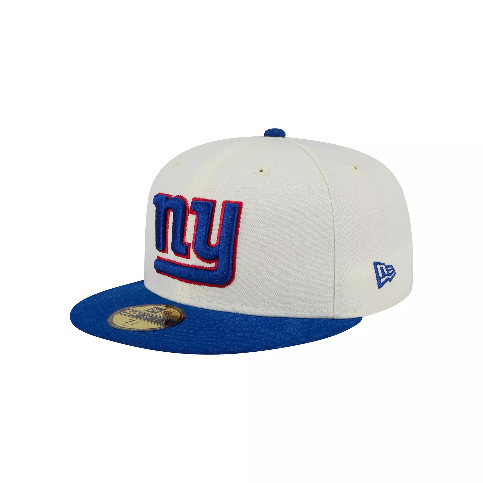 Men's New Era  White/Royal New York Giants Main 59FIFTY Fitted Hat, Size: 7 1/2 Product Image