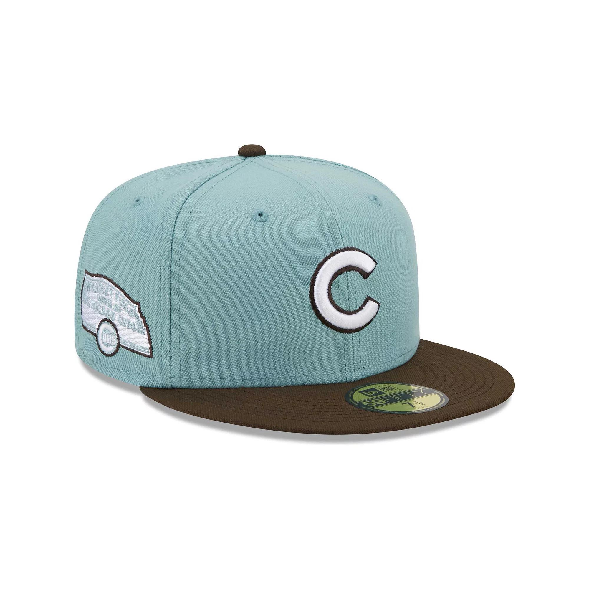 Men's New Era Light Blue/Brown Chicago Cubs Beach Kiss 59FIFTY Fitted Hat,  Product Image