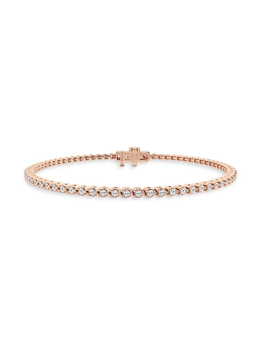 Womens 14K Rose Gold & Natural Diamond Tennis Bracelet/1.00-10.00 TCW Product Image