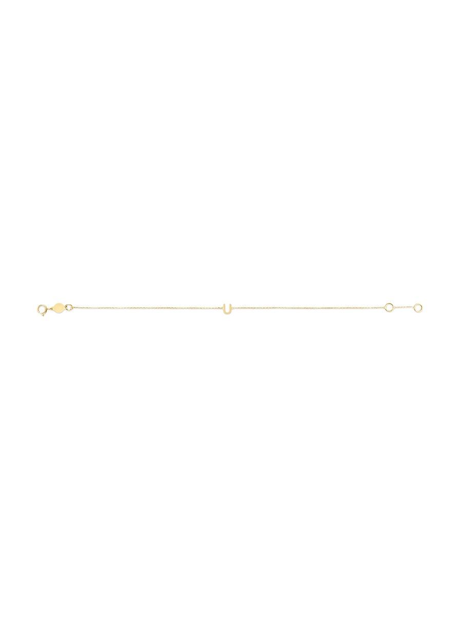 Womens 14K Yellow Gold Initial Charm Bracelet Product Image