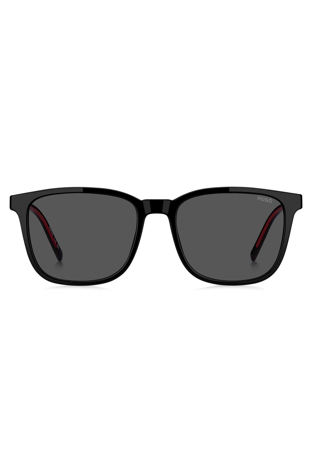 HUGO - Black-acetate sunglasses with red details Product Image
